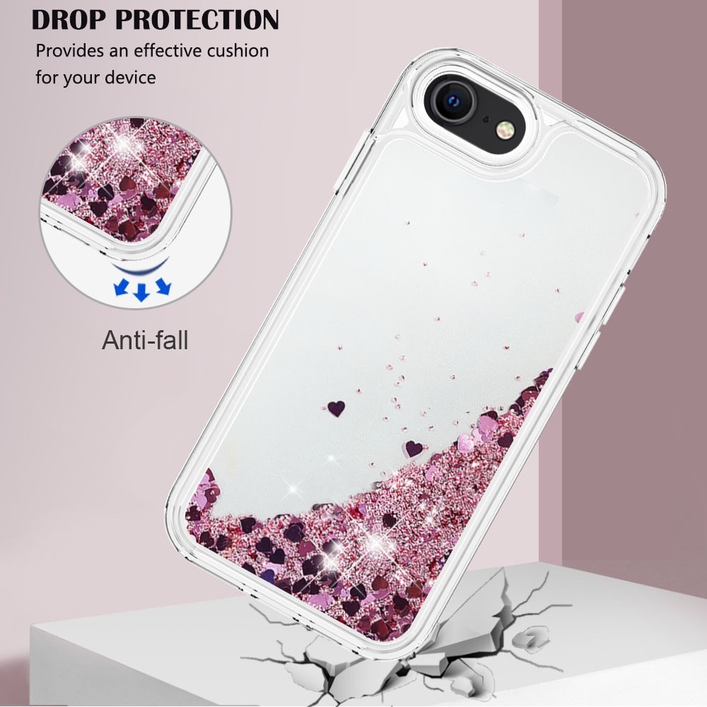 iPhone 7/8/SE Full Protection Glitter Powder TPU Case roze