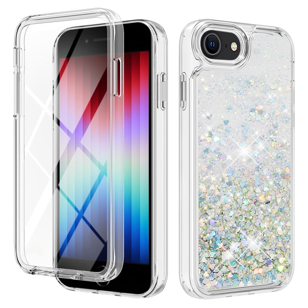 iPhone 7/8/SE Full Protection Glitter Powder TPU Case zilver