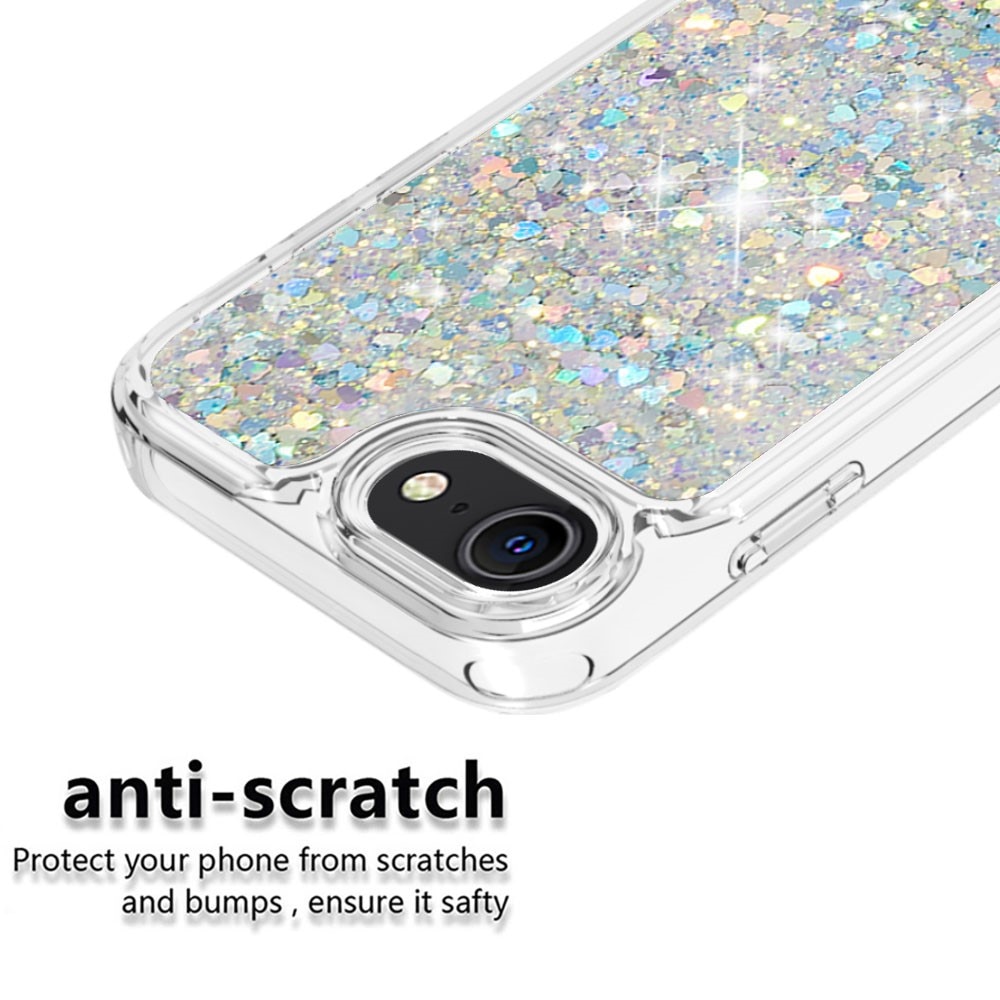 iPhone 7/8/SE Full Protection Glitter Powder TPU Case zilver