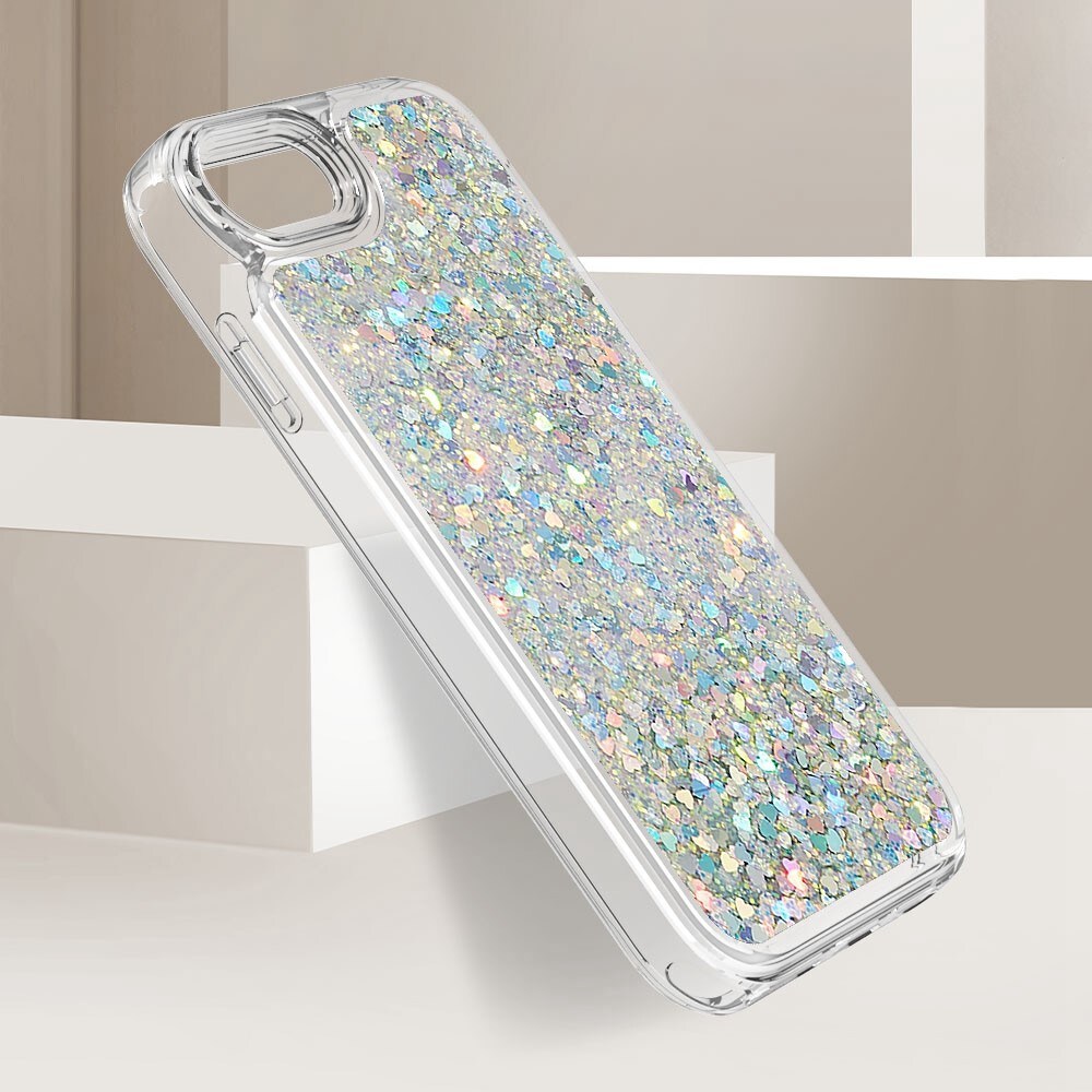 iPhone 7/8/SE Full Protection Glitter Powder TPU Case zilver