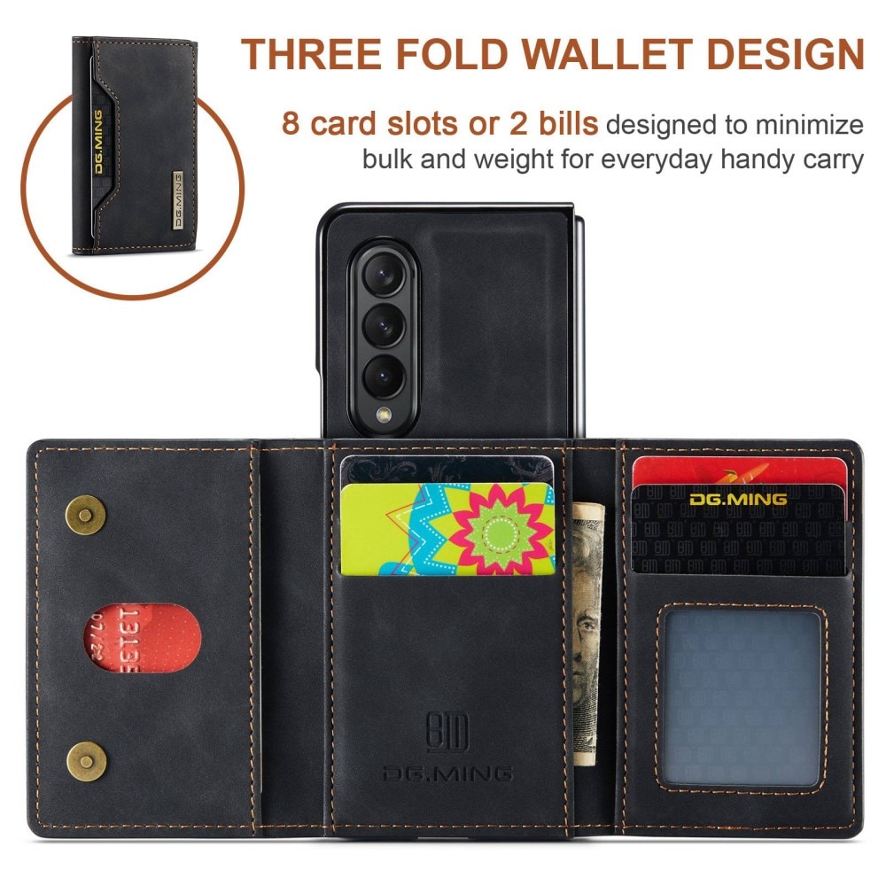 Magnetic Card Slots Case Samsung Galaxy Z Fold 3 Zwart