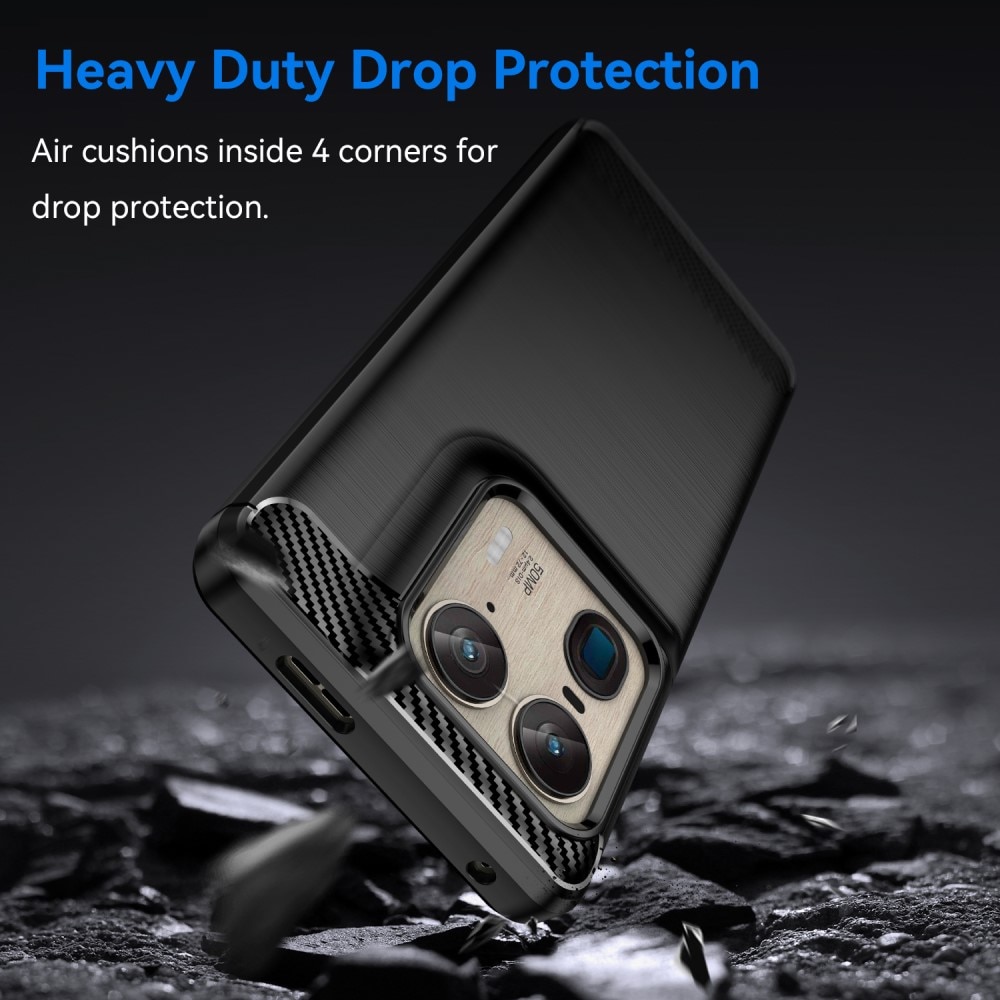 Hoesje TPU Brushed Motorola Edge 50 Ultra Zwart