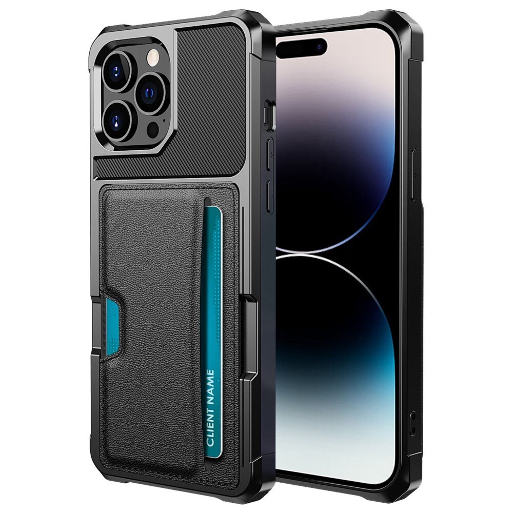 iPhone 14 Pro Max Tough Card Case Zwart