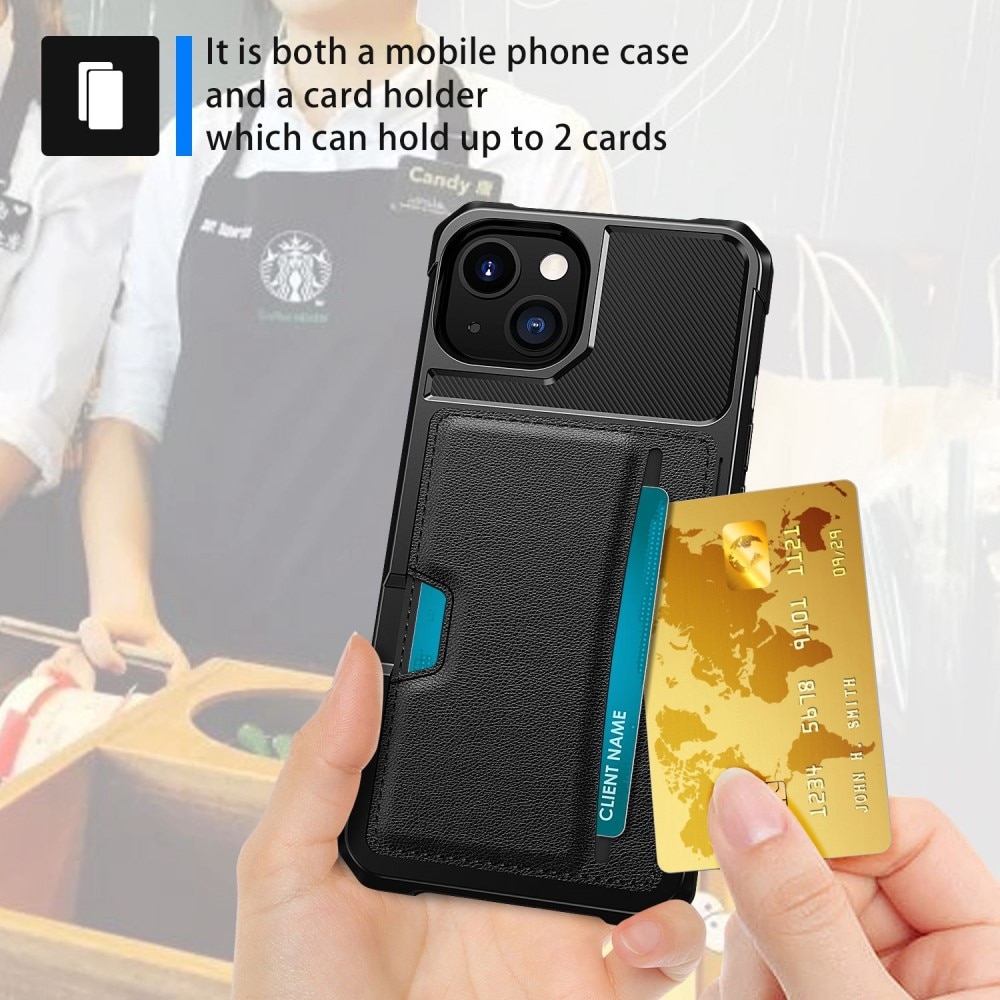 iPhone 14 Tough Card Case Zwart