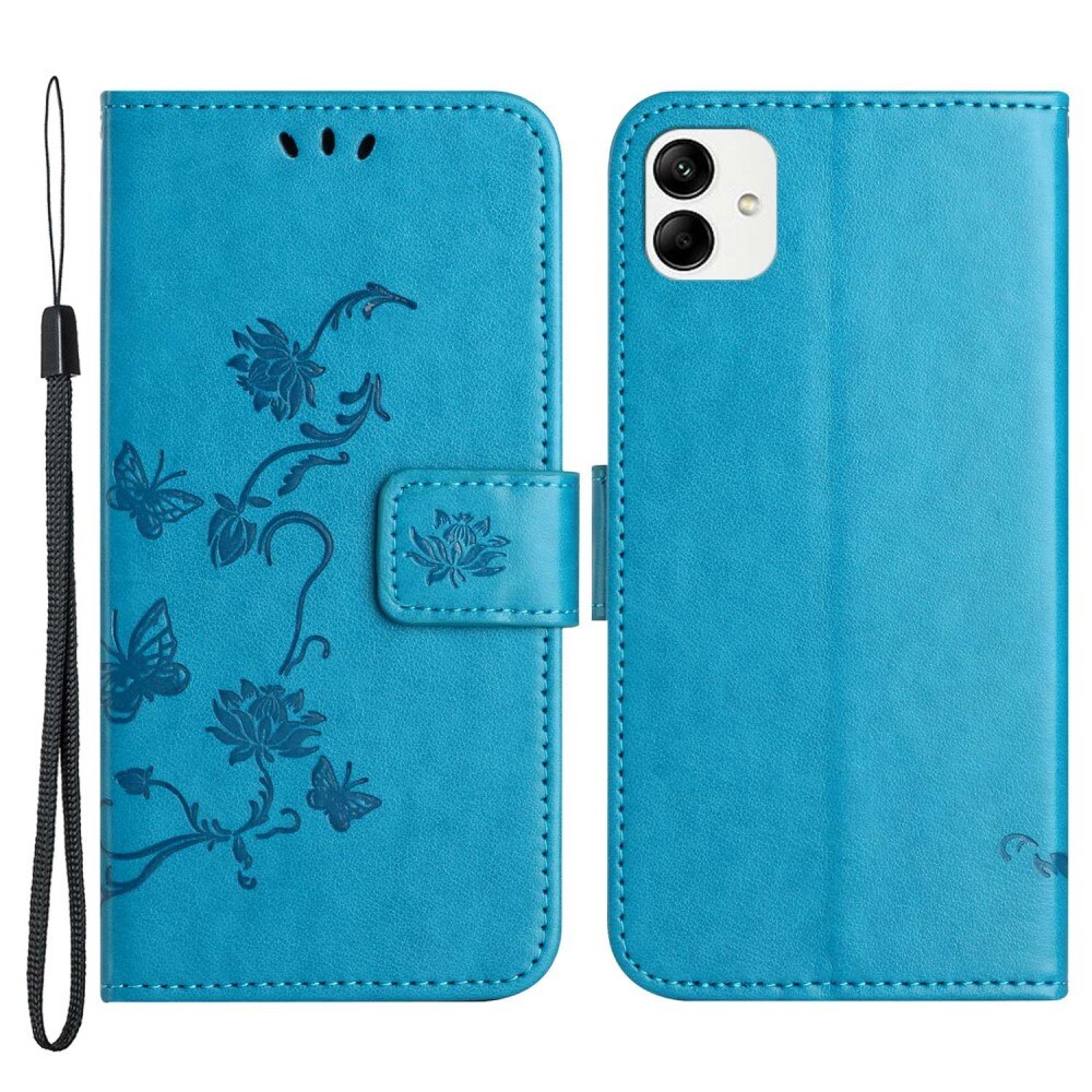 Samsung Galaxy A04 Leren vlinderhoesje Blauw