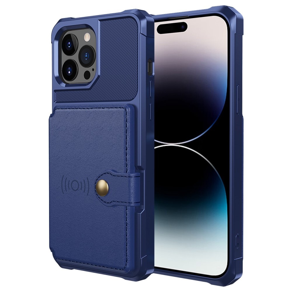 iPhone 14 Pro Tough Multi-slot Case Blauw
