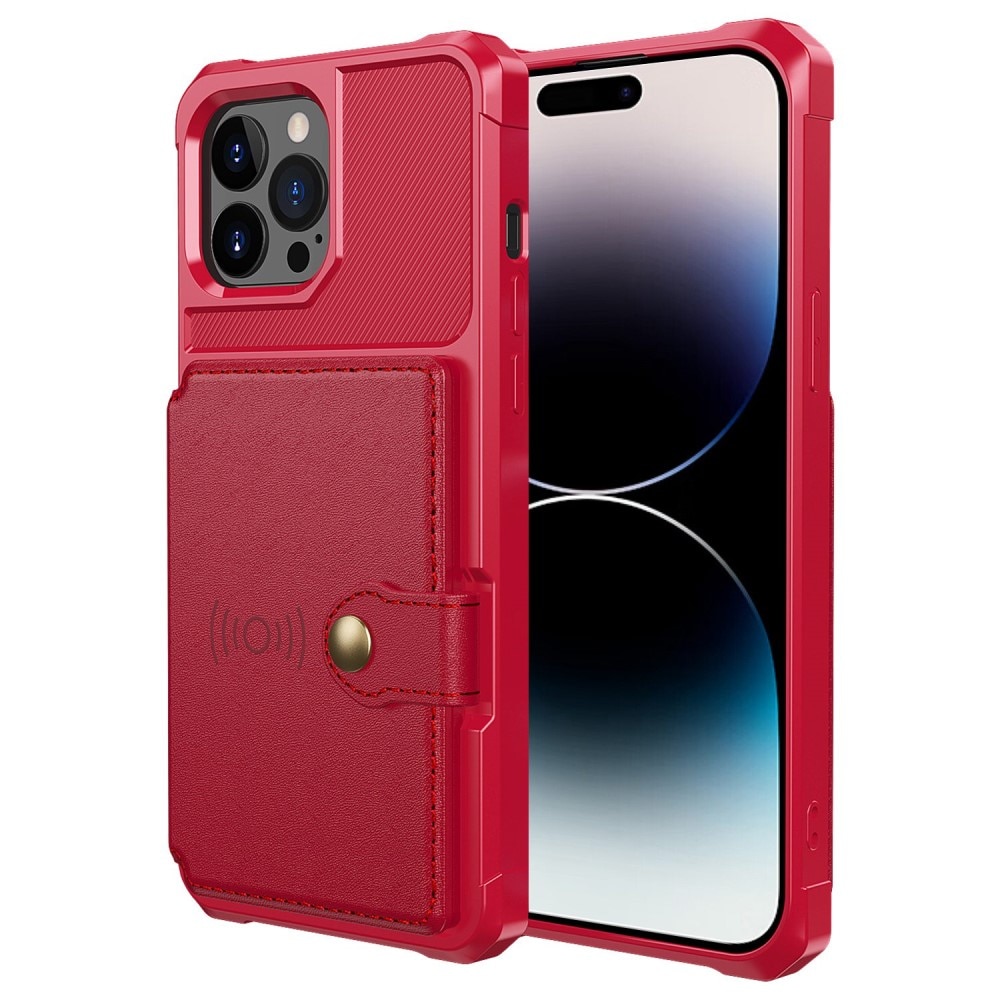 iPhone 14 Pro Tough Multi-slot Case Rood