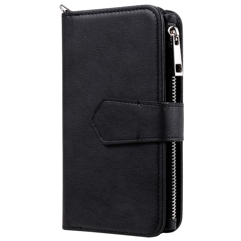 iPhone 14 Pro Zipper Magnet Wallet Zwart