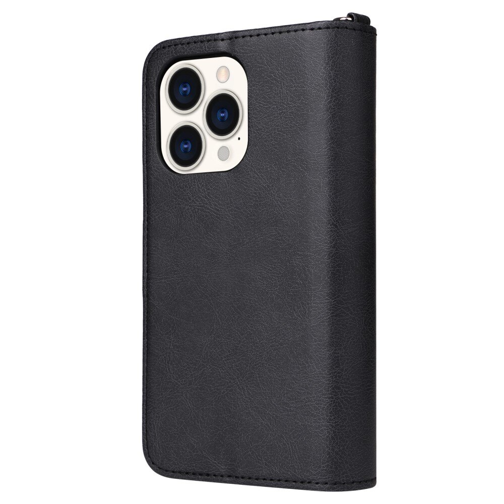 iPhone 14 Pro Zipper Magnet Wallet Zwart
