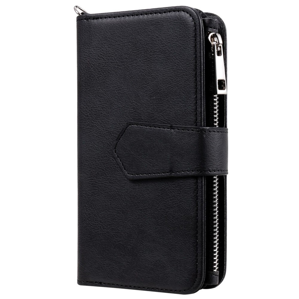 iPhone 14 Pro Max Zipper Magnet Wallet Zwart