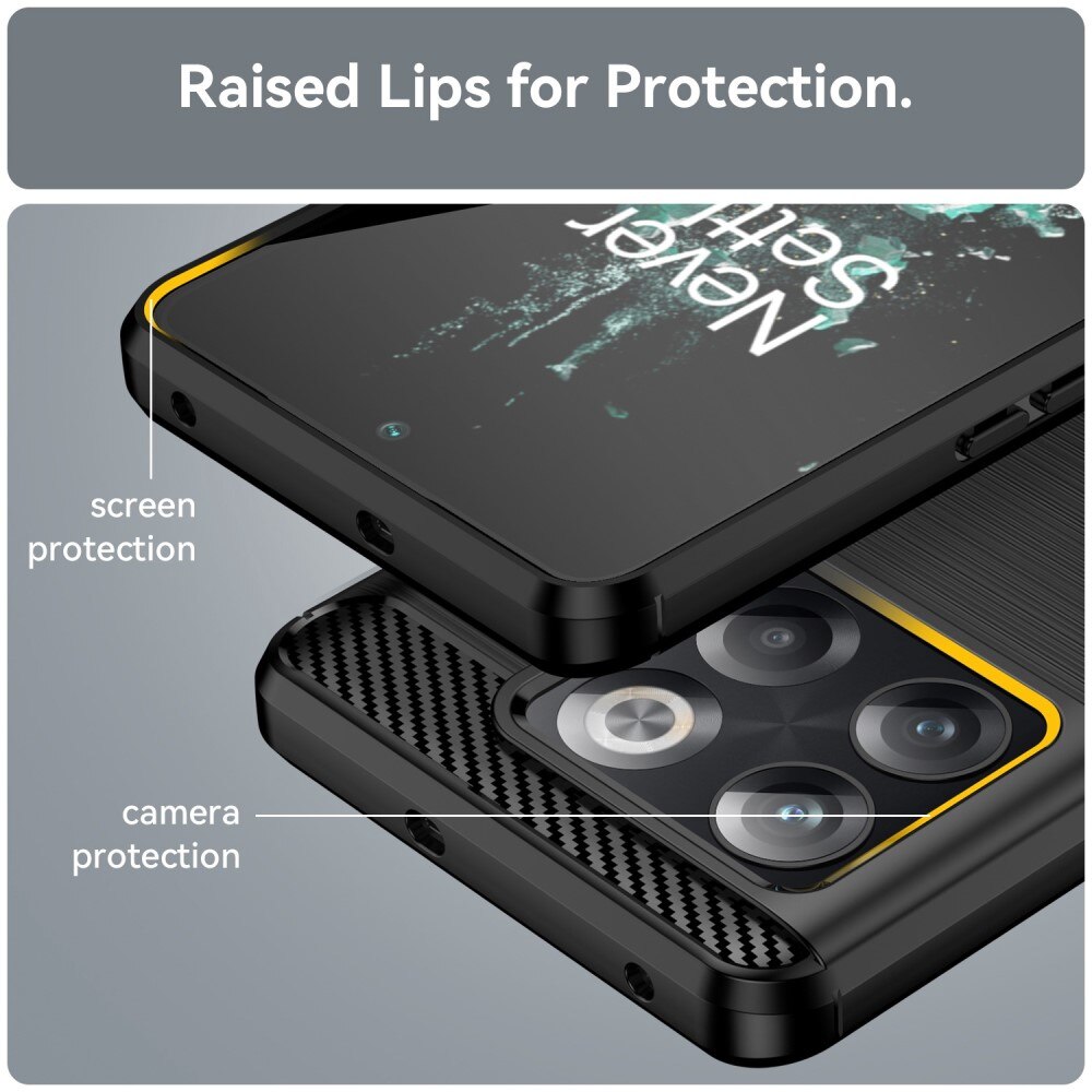 Hoesje TPU Brushed  OnePlus 10T Zwart