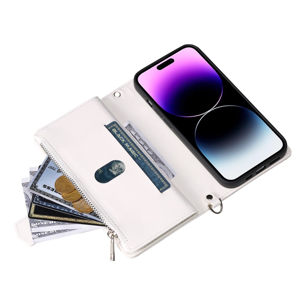iPhone 16 Portemonnee tas Quilted Wit