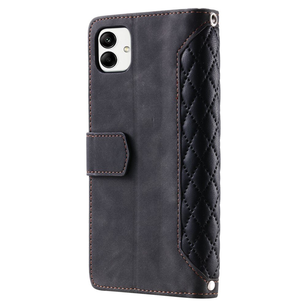 Samsung Galaxy A04 Portemonnee tas Quilted Zwart