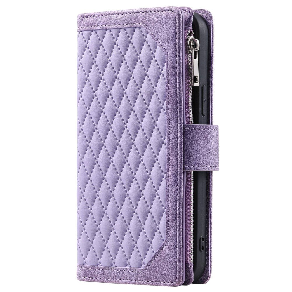 Samsung Galaxy A04 Portemonnee tas Quilted Paars