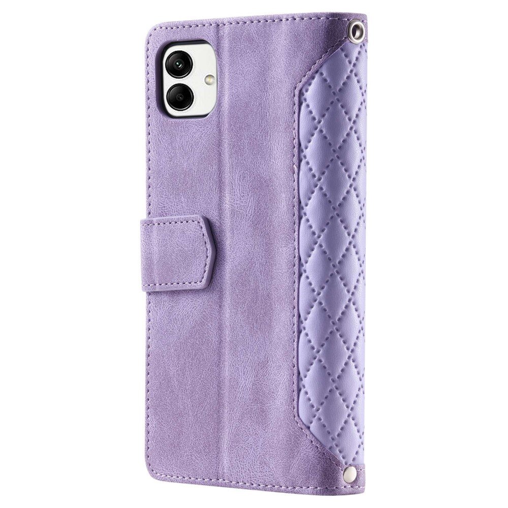 Samsung Galaxy A04 Portemonnee tas Quilted Paars