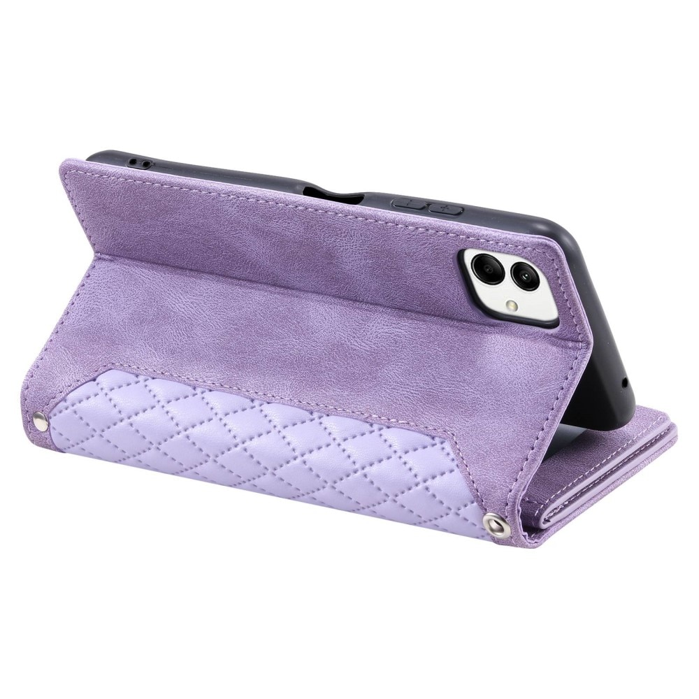 Samsung Galaxy A04 Portemonnee tas Quilted Paars