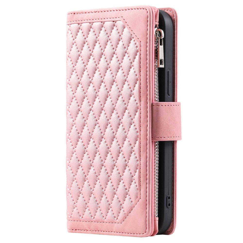 Samsung Galaxy A04 Portemonnee tas Quilted Roze