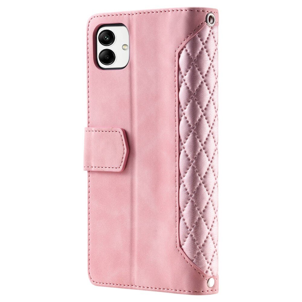 Samsung Galaxy A04 Portemonnee tas Quilted Roze