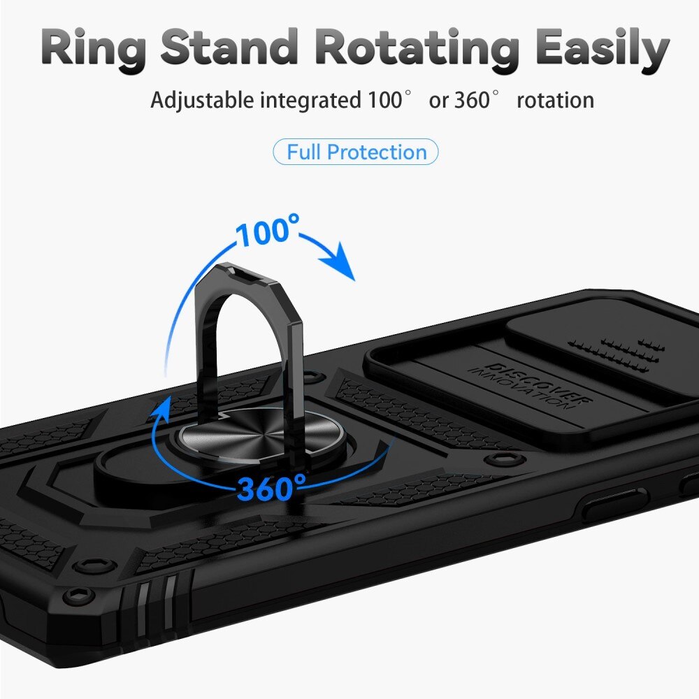 Samsung Galaxy S10 Plus Hybridcase Ring+Camera Protector Zwart