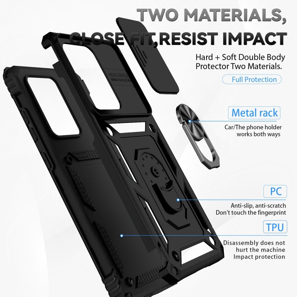 Samsung Galaxy S20 Ultra Hybridcase Ring+Camera Protector Zwart