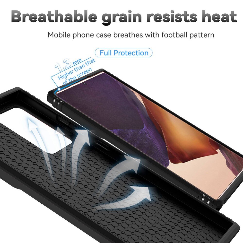 Samsung Galaxy Note 20 Ultra Hybridcase Ring + Camera Protector Zwart