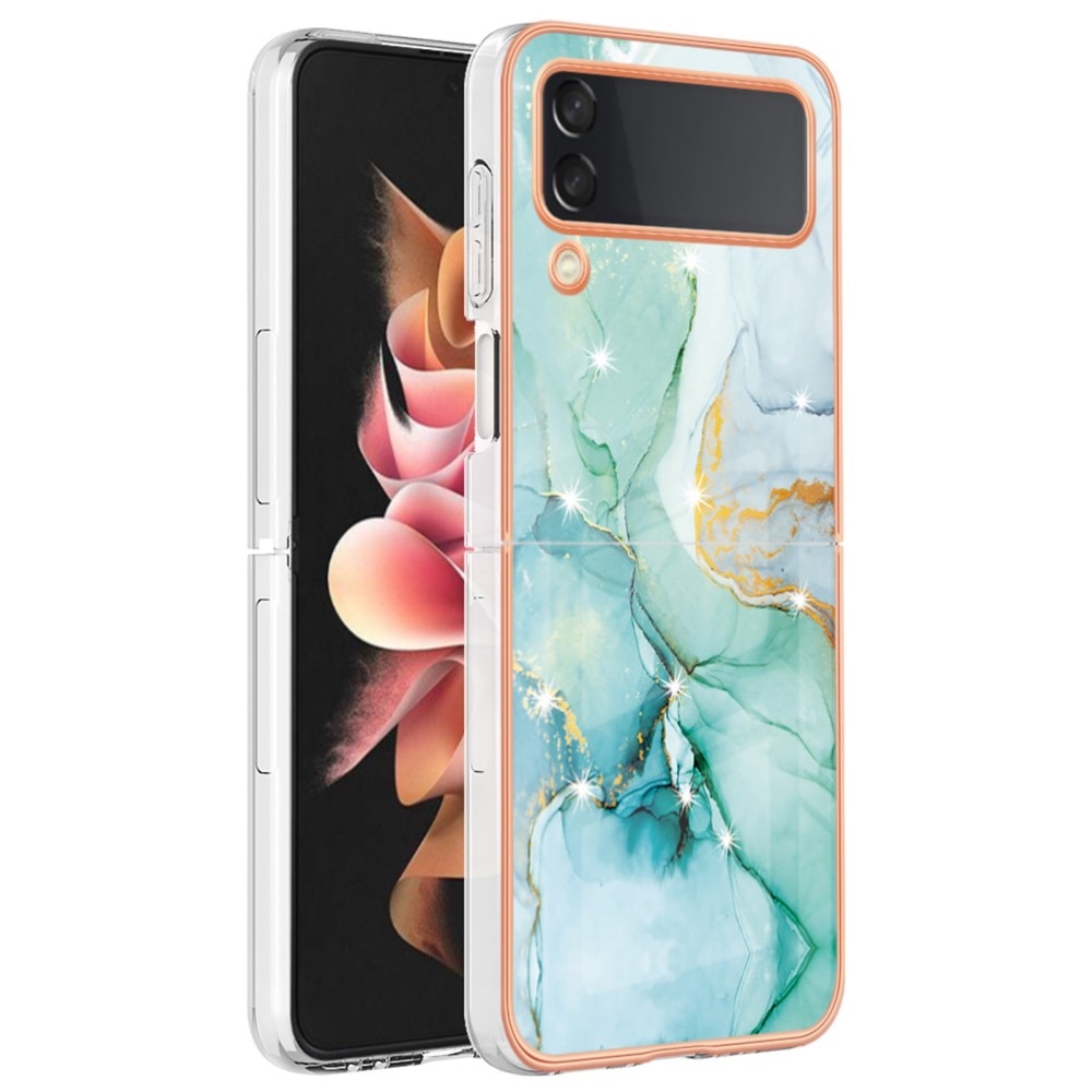 Samsung Galaxy Z Flip 4 TPU Case groen marmer