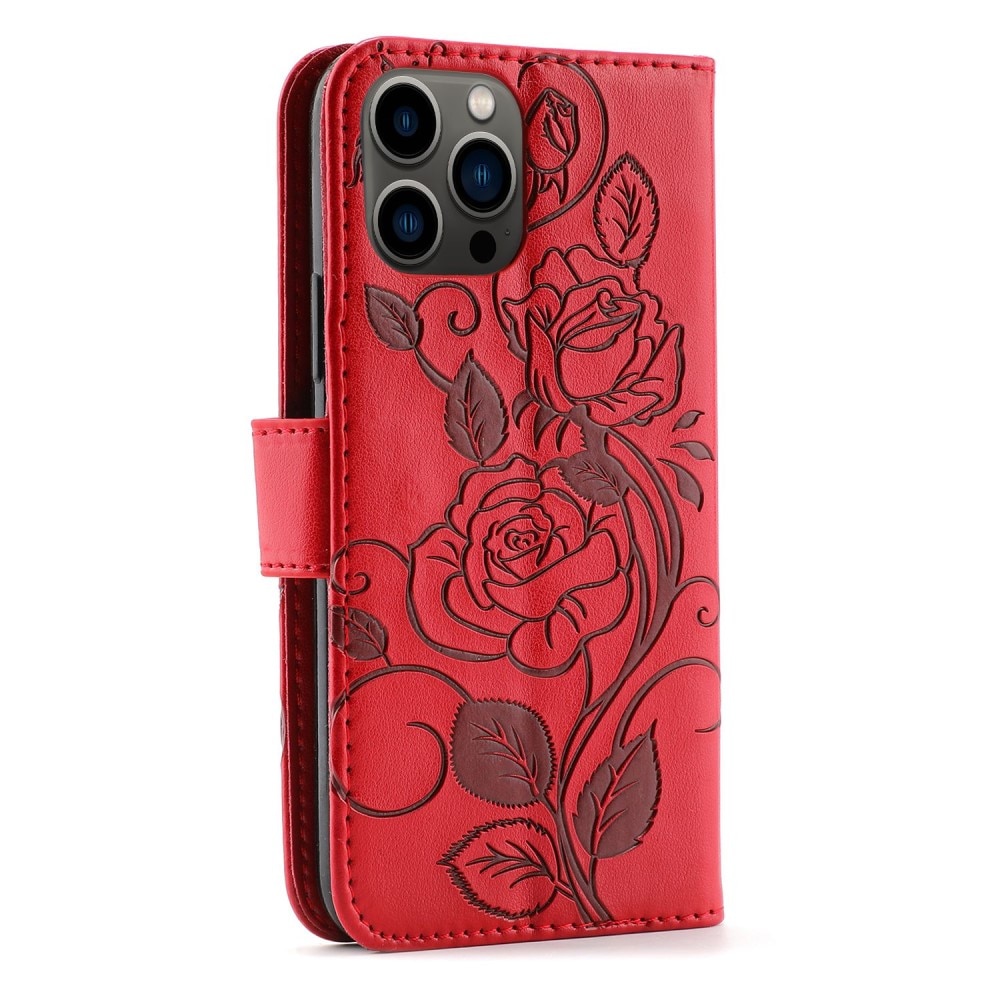 iPhone 12/12 Pro Leren Rozenhoesje Rood