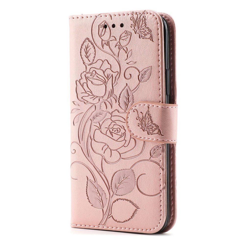 iPhone 12/12 Pro Leren Rozenhoesje Roze goud