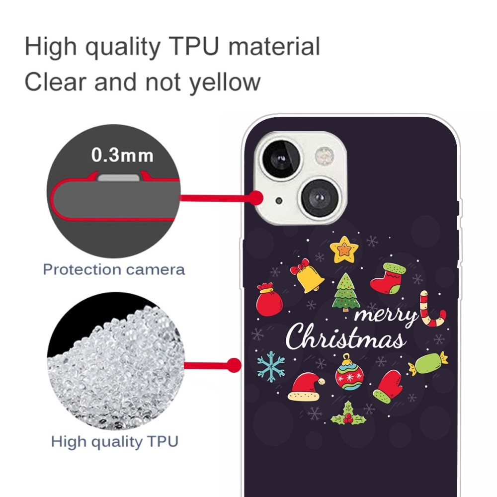 iPhone 14 TPU Case met Kerstmotief - Merry Christmas