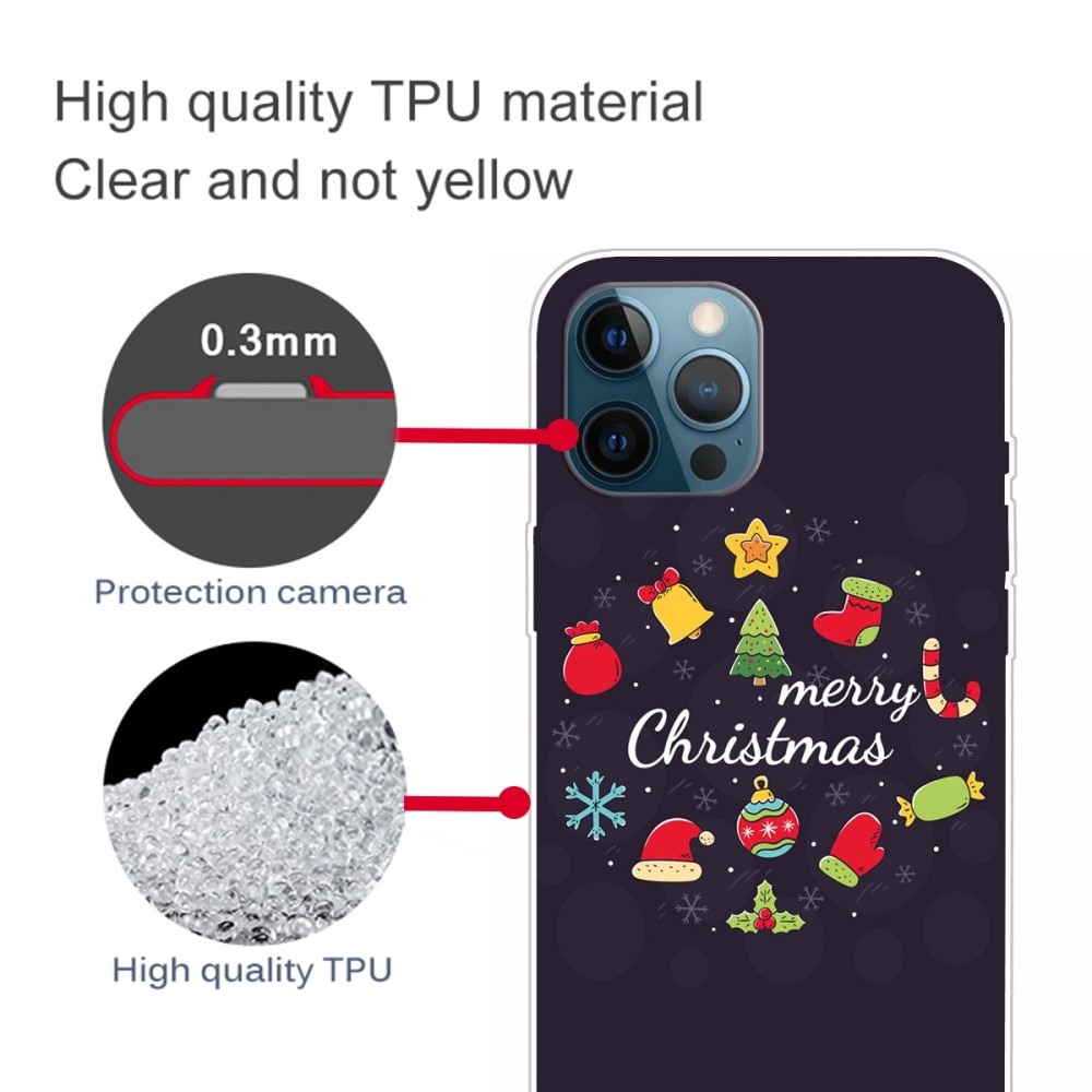 iPhone 14 Pro TPU Case met Kerstmotief - Merry Christmas