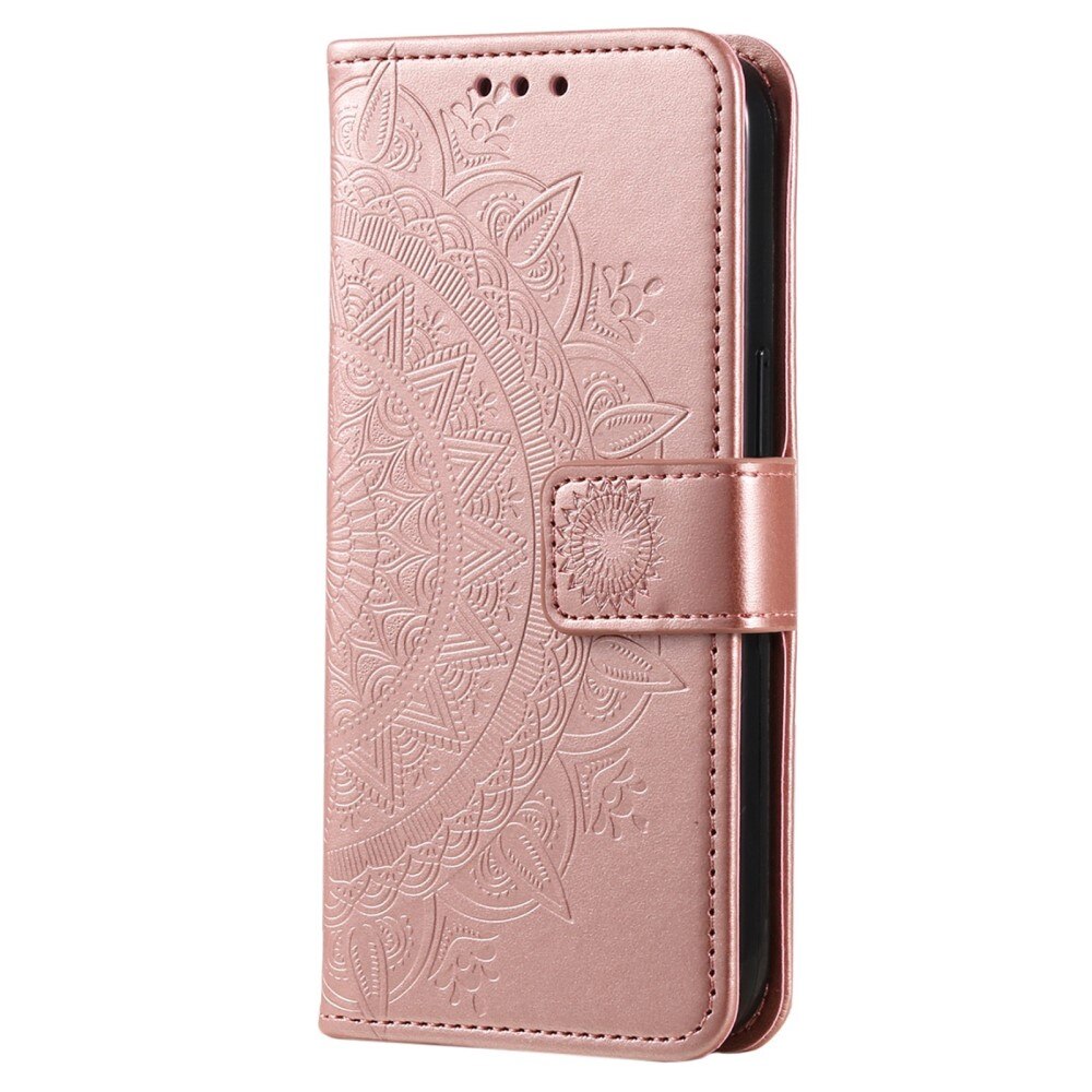 Huawei Mate 50 Pro Leren Mandalahoesje Roze goud