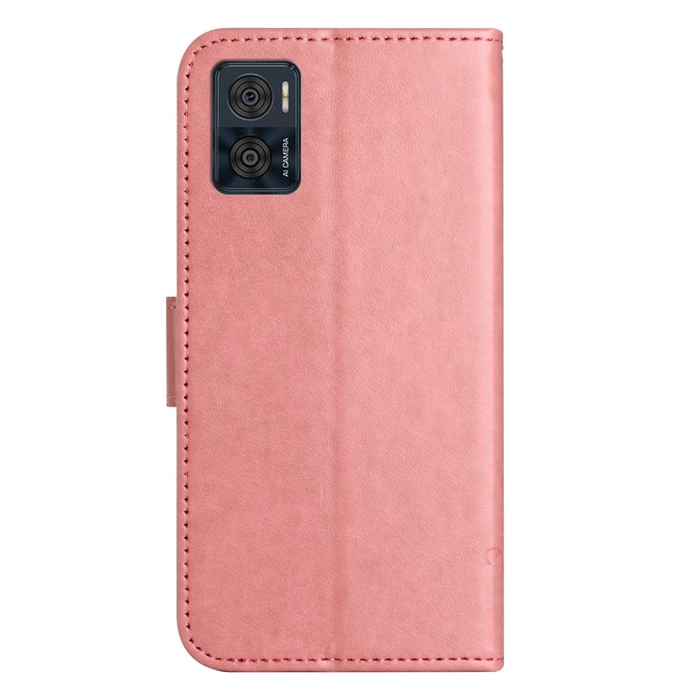 Motorola Moto E22i Leren vlinderhoesje Roze