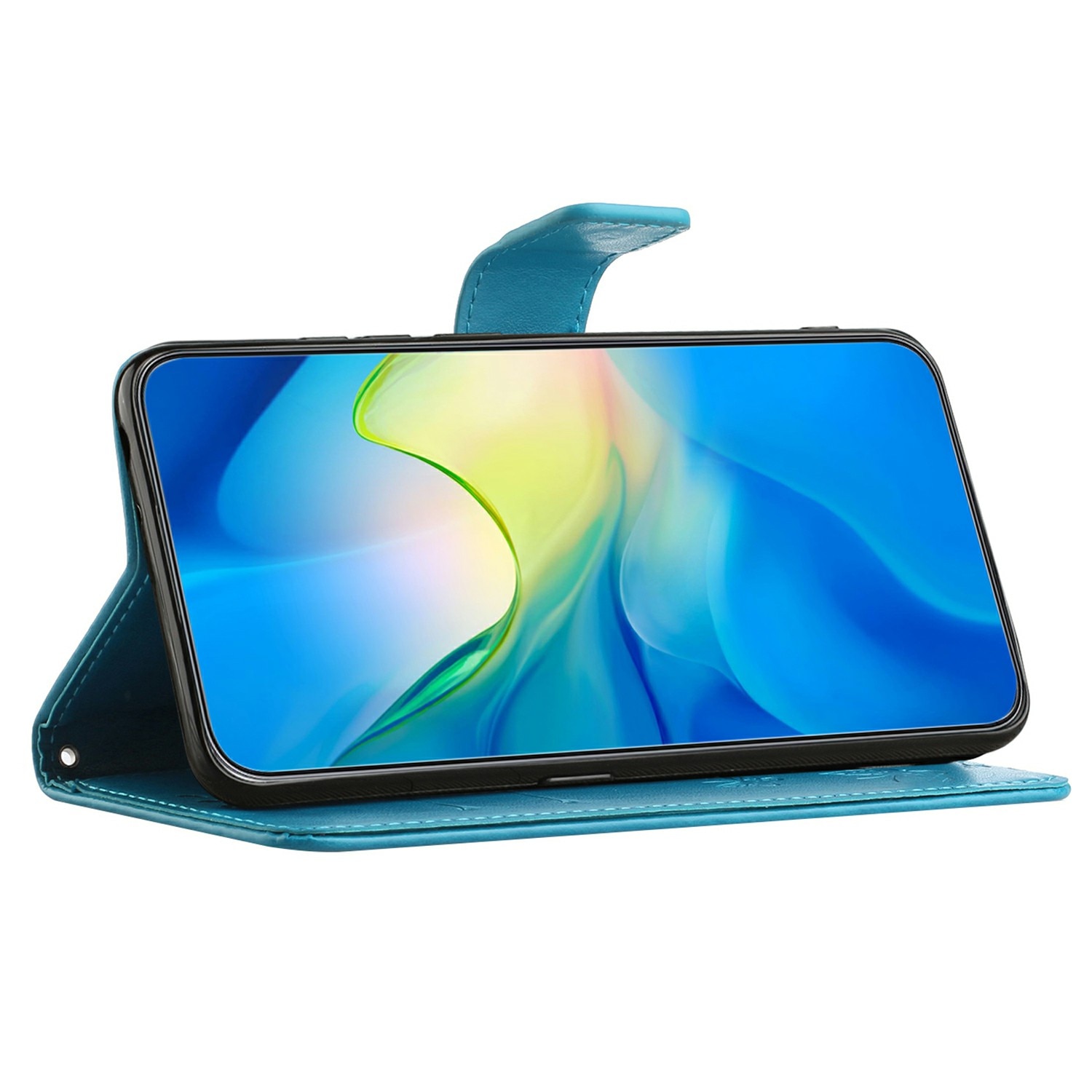 Samsung Galaxy A17 Leren vlinderhoesje Blauw