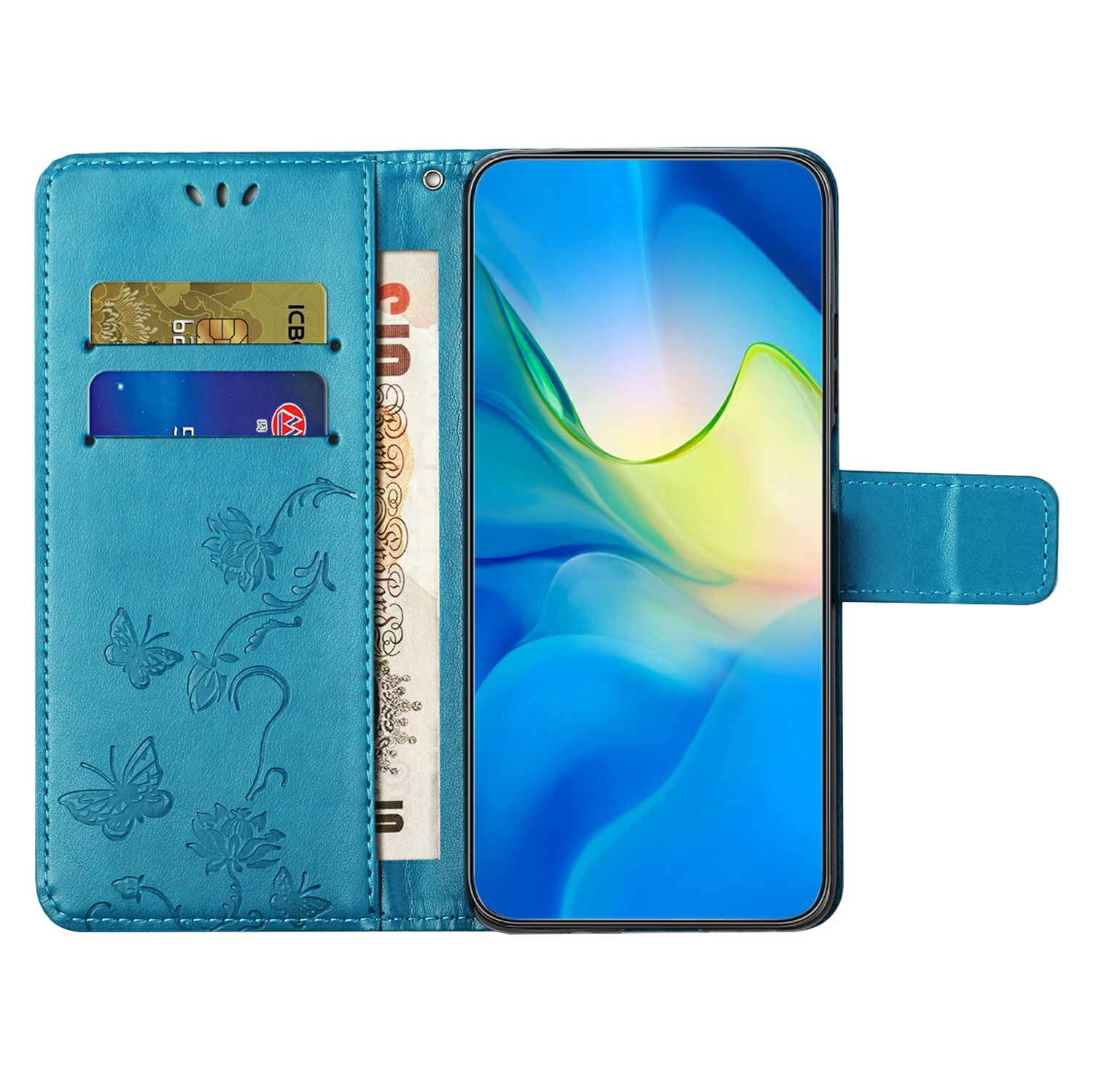 Samsung Galaxy A17 Leren vlinderhoesje Blauw