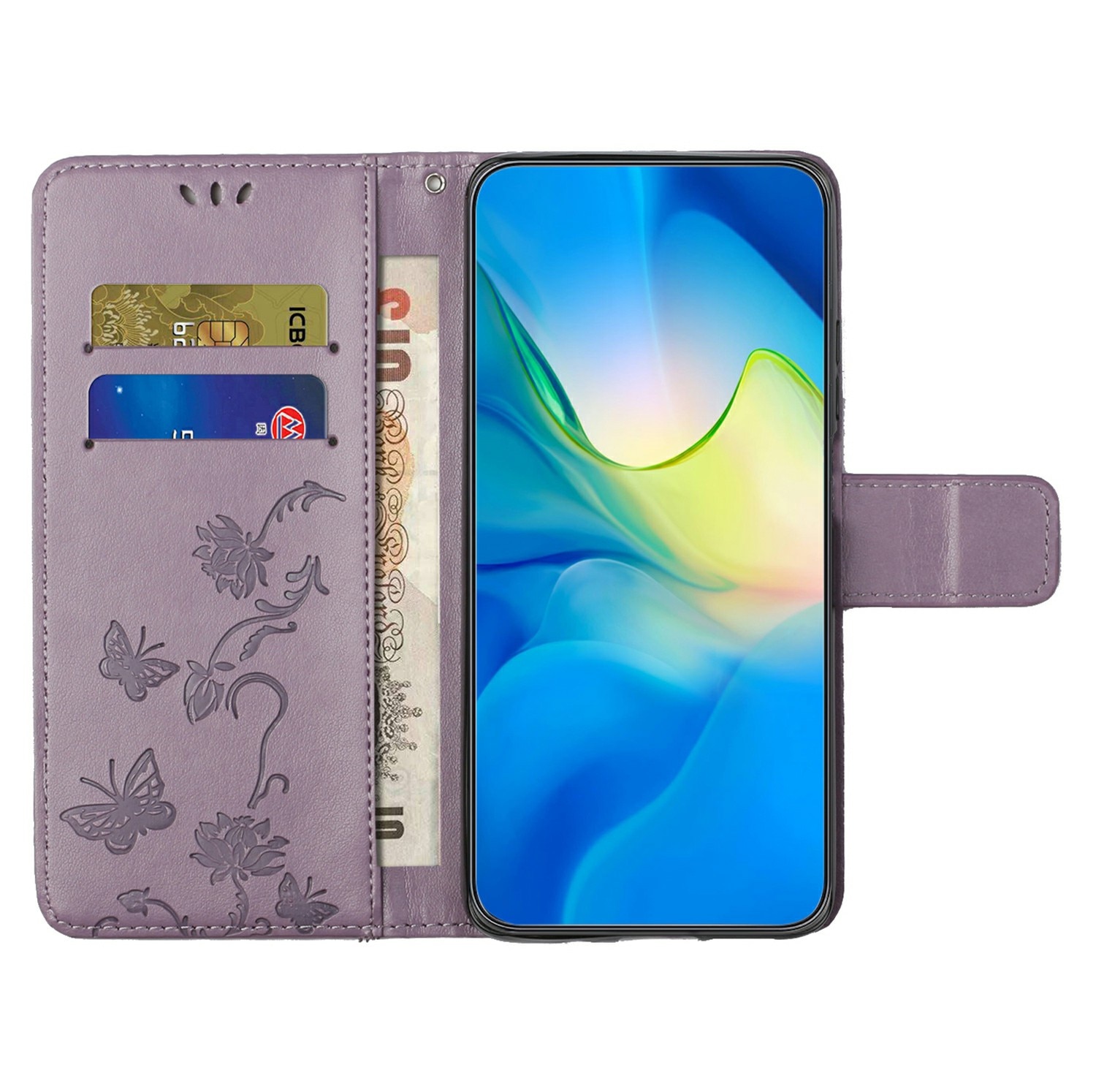 Samsung Galaxy A17 Leren vlinderhoesje Paars
