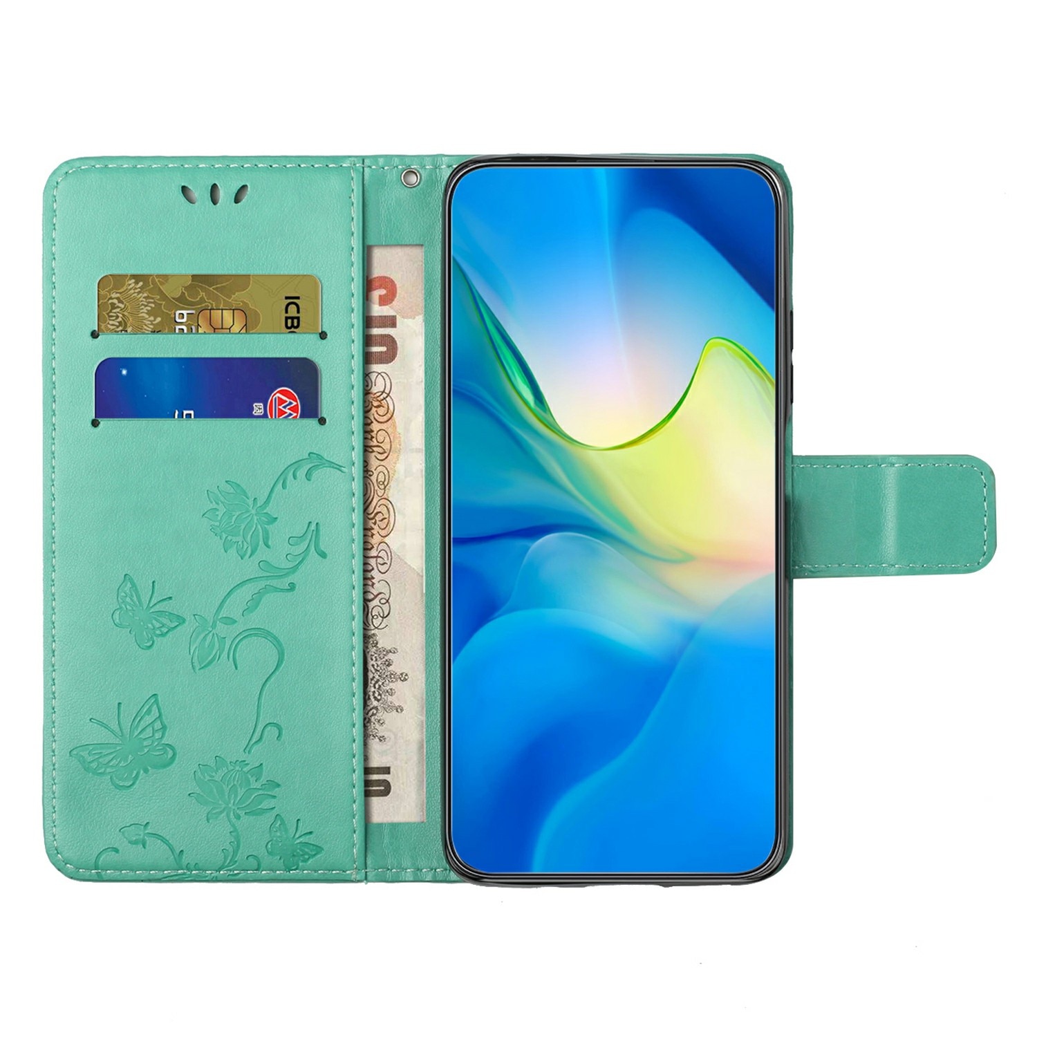 Samsung Galaxy A17 Leren vlinderhoesje Groen