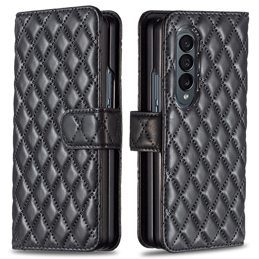 Samsung Galaxy Z Fold 3 Portemonnee hoesje Quilted Zwart