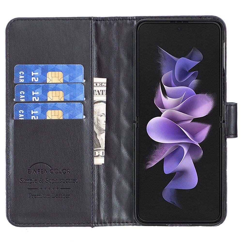 Samsung Galaxy Z Fold 3 Portemonnee hoesje Quilted Zwart