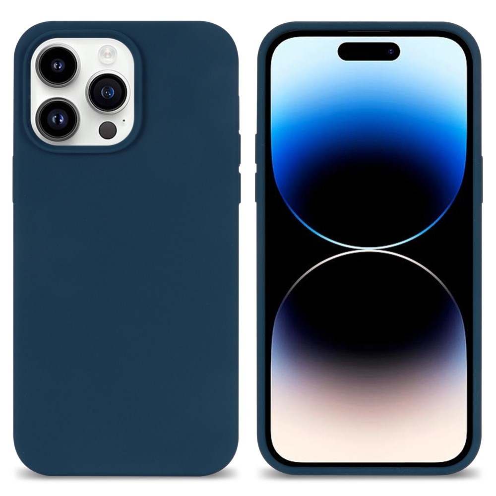 Siliconen hoesje iPhone 14 Pro blauw