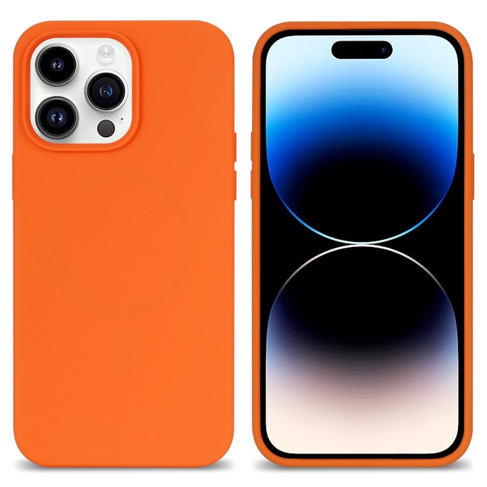 Siliconen hoesje iPhone 14 Pro oranje