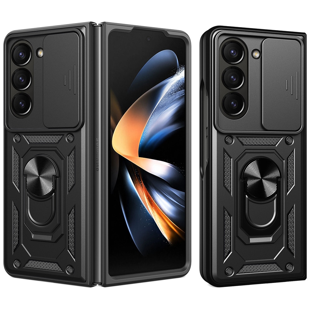 Samsung Galaxy Z Fold 7 Hybridcase Ring+Camera Protector zwart