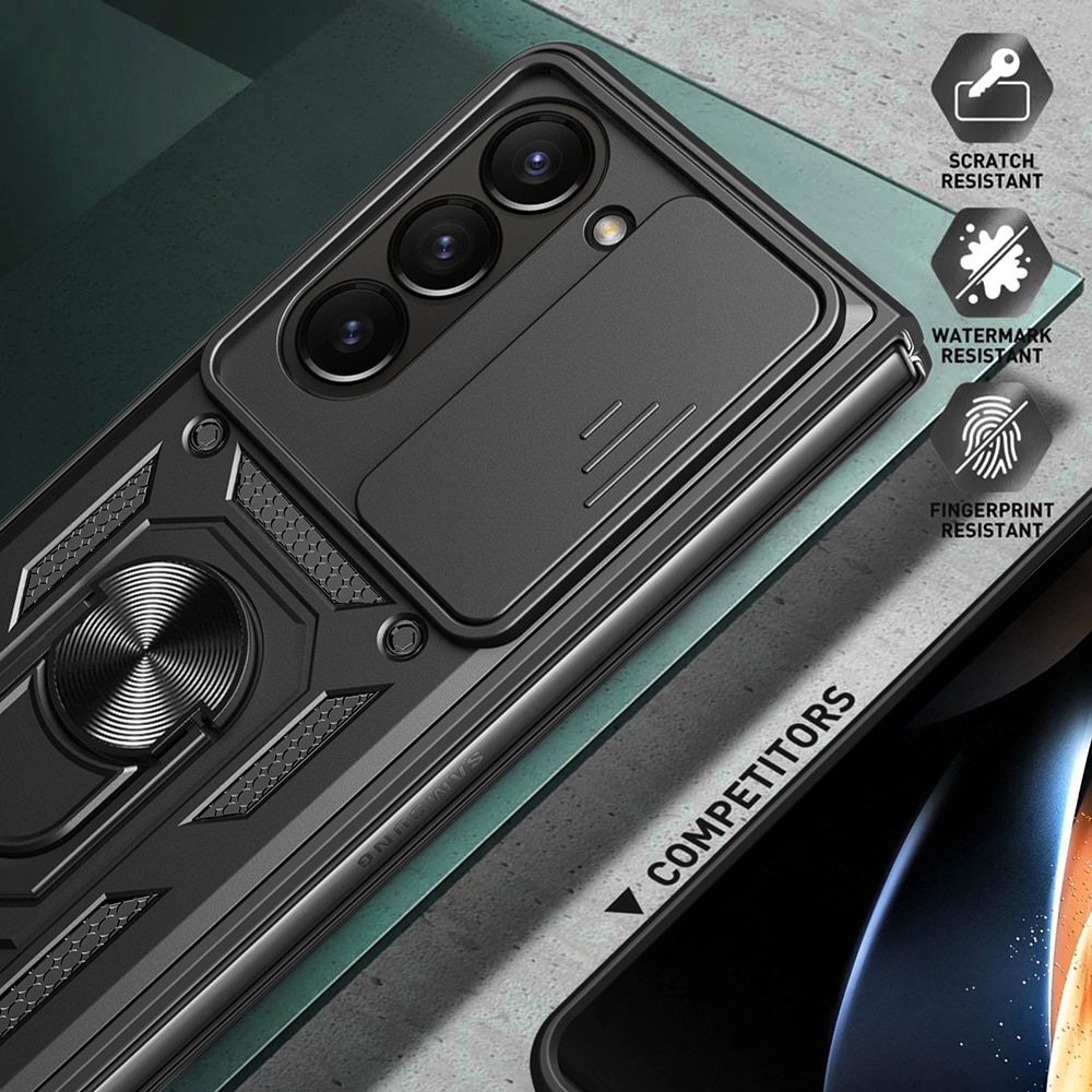 Samsung Galaxy Z Fold 7 Hybridcase Ring+Camera Protector zwart