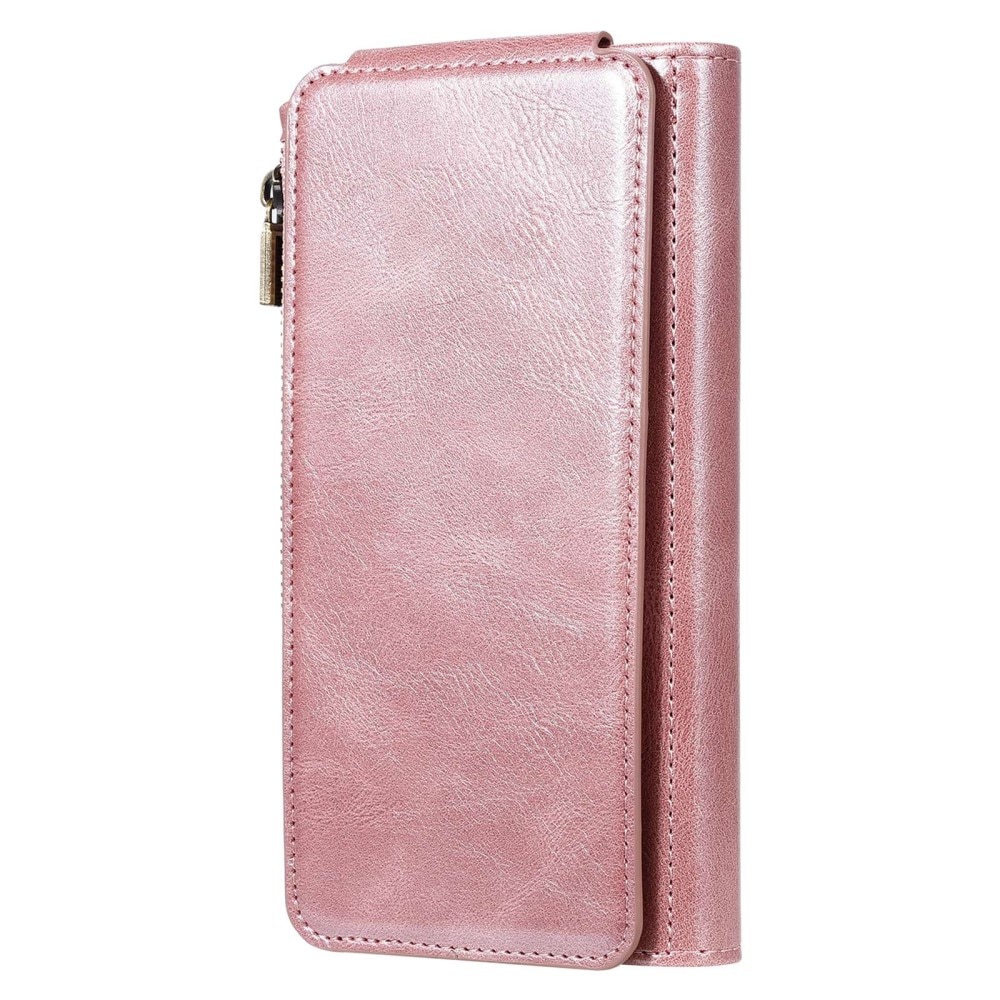iPhone 14 Pro Magnet Leather Multi-Wallet Roze