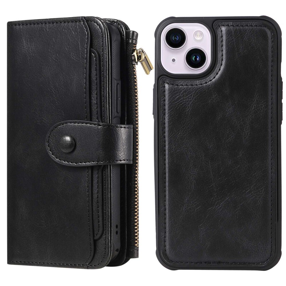 iPhone 14 Magnet Leather Multi-Wallet zwart