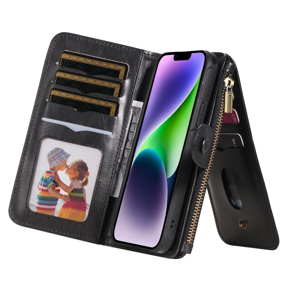 iPhone 14 Magnet Leather Multi-Wallet zwart