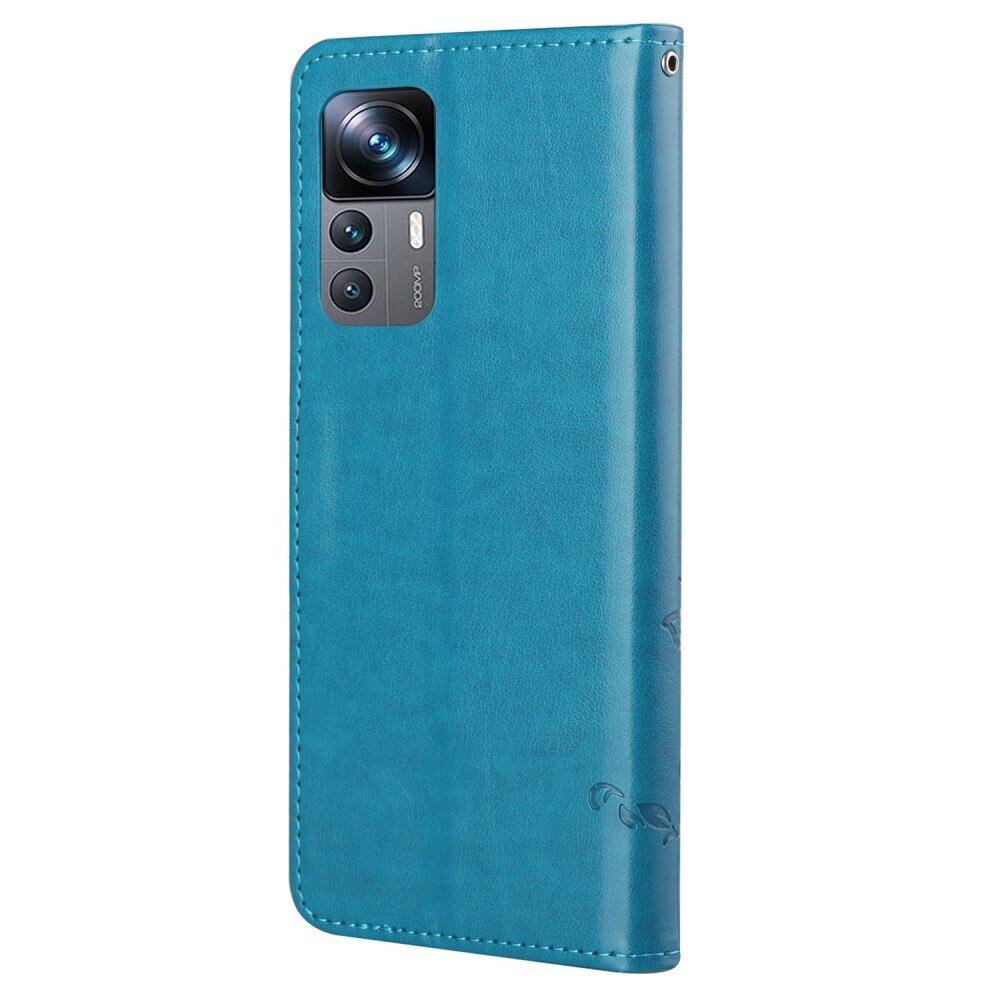 Xiaomi 12T/12T Pro Leren vlinderhoesje Blauw