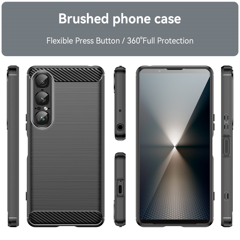 Hoesje TPU Brushed Sony Xperia 1 VII Zwart