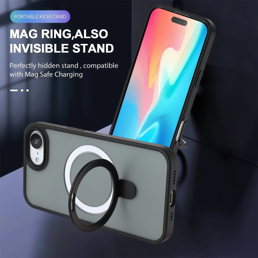 iPhone 16e Hybridcase MagSafe Ring Zwart