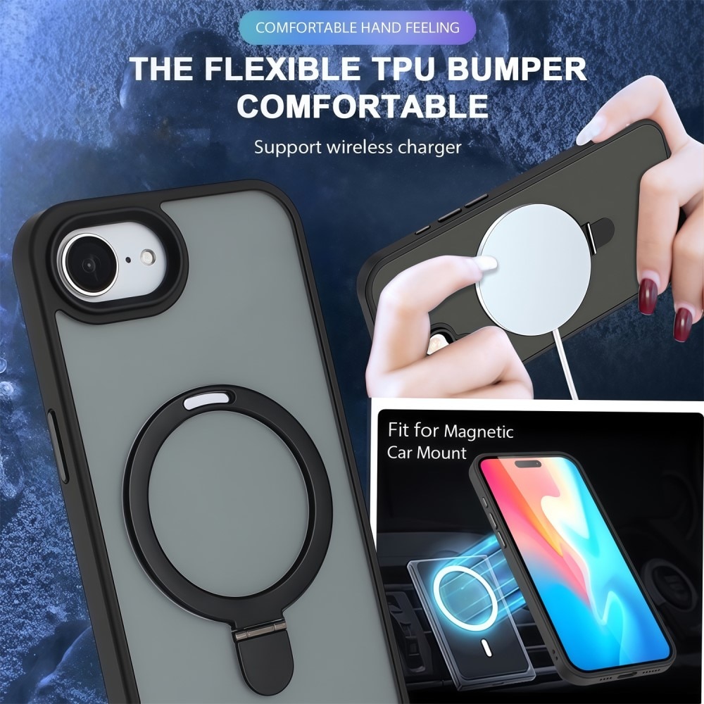 iPhone 16e Hybridcase MagSafe Ring Zwart