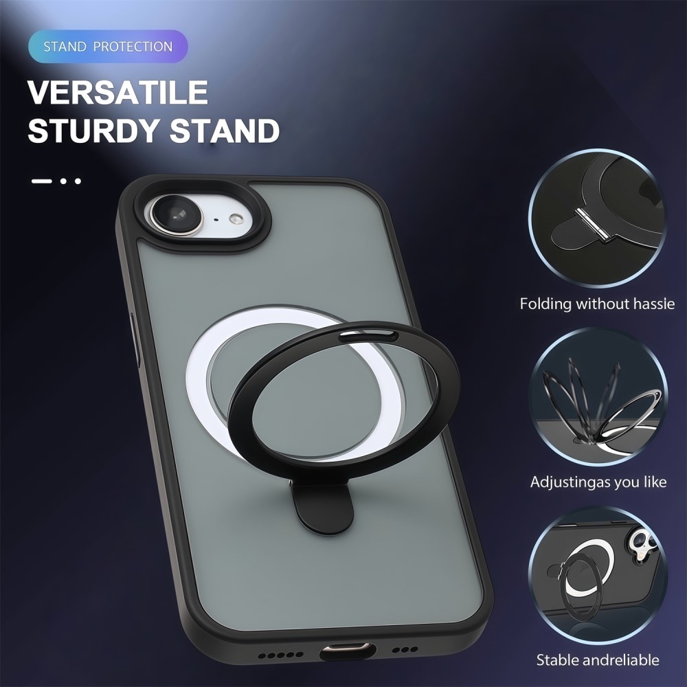 iPhone 16e Hybridcase MagSafe Ring Zwart